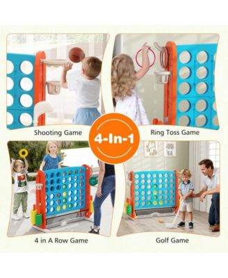Jumbo 4 to Score Game with Ring Toss and Basketball Hoop