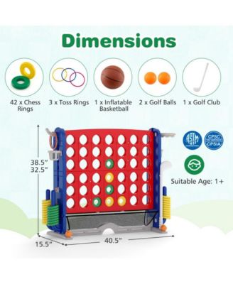 Jumbo 4 to Score Game with Ring Toss and Basketball Hoop