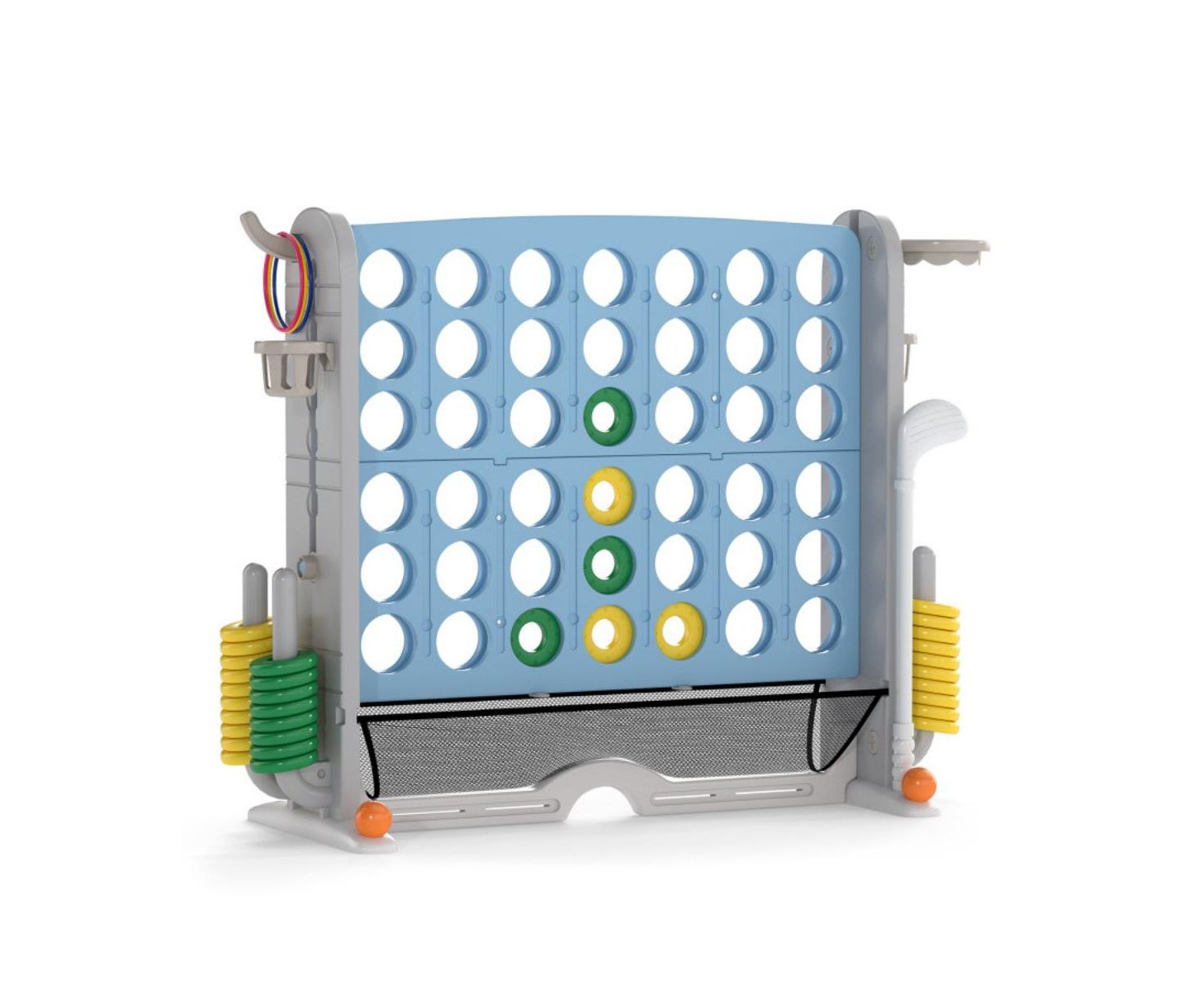 Детские игрушки HONGGE Jumbo 4 to Score 4-in-1 Game Set with Adjustable Height, Ages 3+, цвет: Синий — фото 2