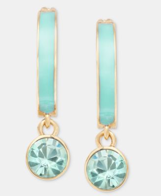 Color Crystal & Inlay Hoop Earrings