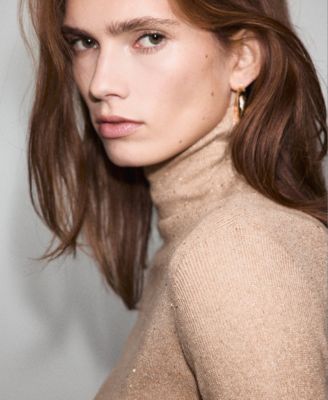 Women's Lurex Perkins-Neck Sweater