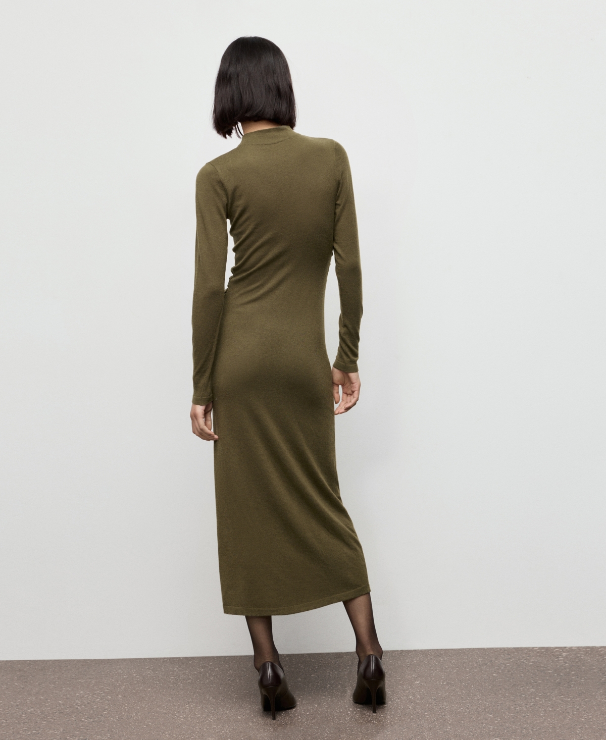 Mango Women's Perkins-Neck Knitted Dress