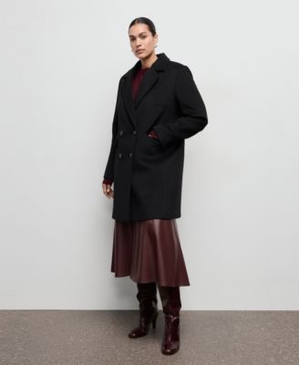 Women's Double-Breasted Wool Blend Coat