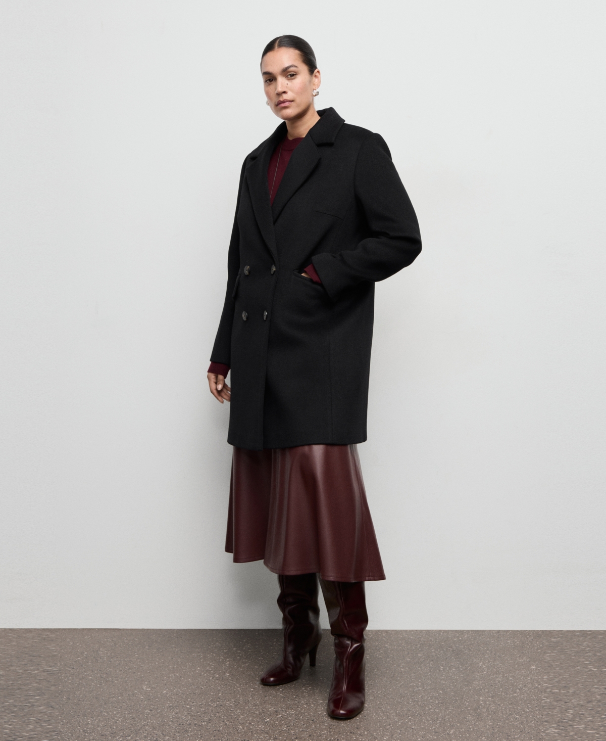 Mango Women's Double-Breasted Wool Blend Coat