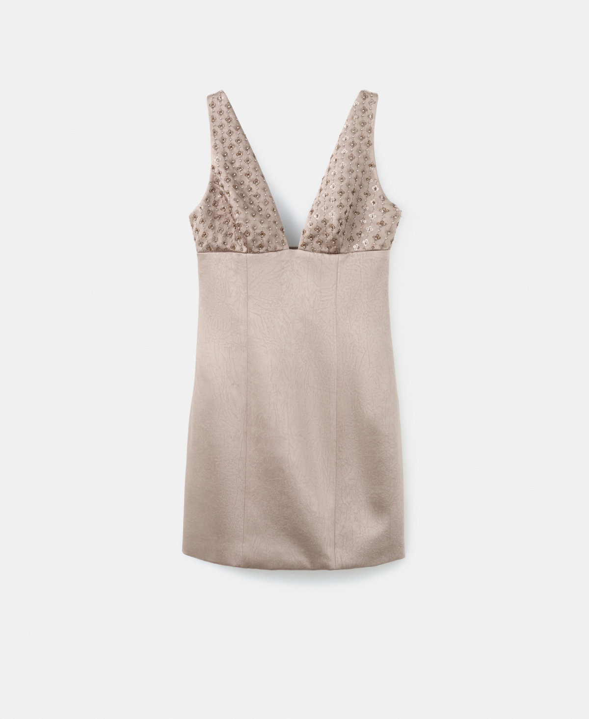 Mango Women's Sequin Neckline Satin Dress