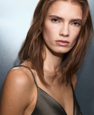 Women's V-Neck Satin Dress