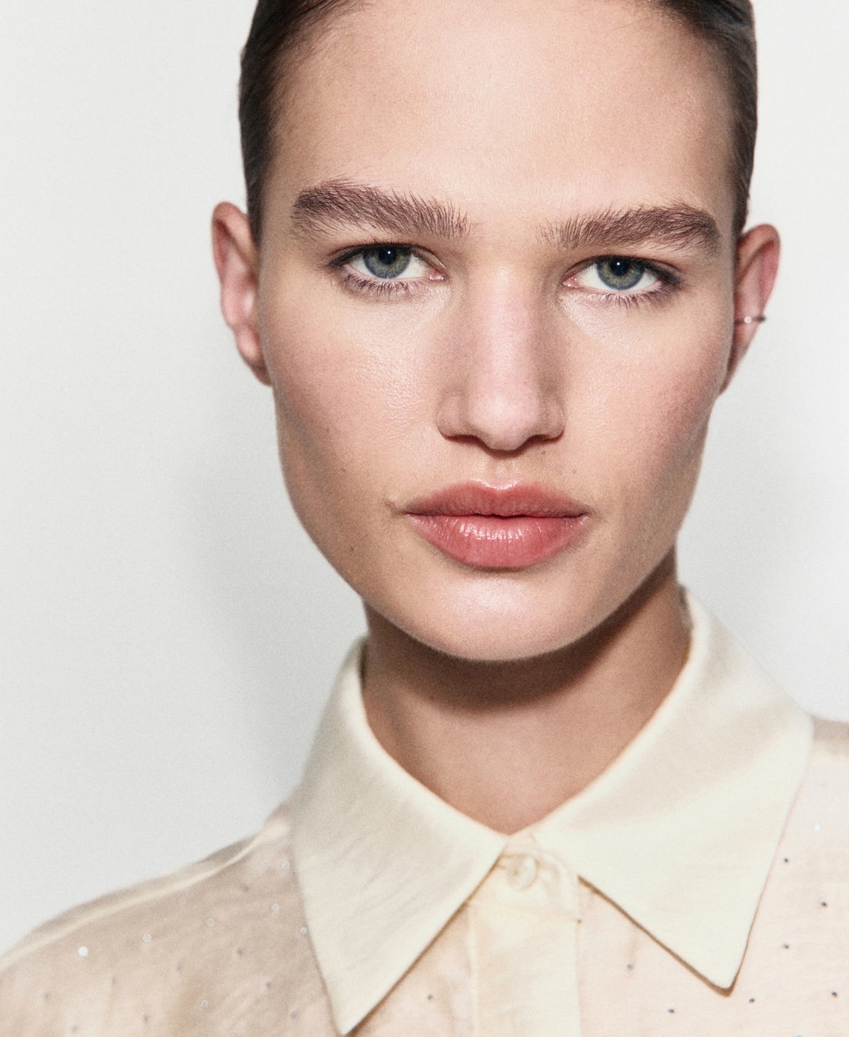 Mango Women's Rhinestones Satin Shirt