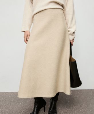 MANGO - Women's A-Line Wool Skirt