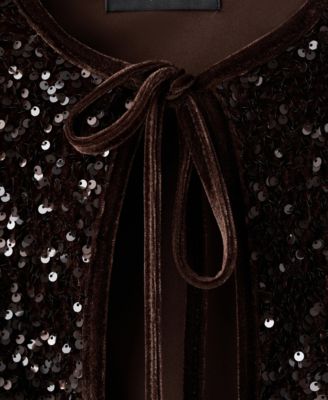 Women's Sequins And Bow Velvet Jacket