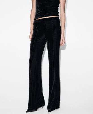 MANGO - Women's Seam Detail Velvet Pants