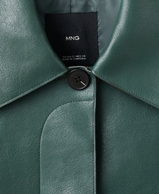 Women's Pockets Faux-Leather Jacket