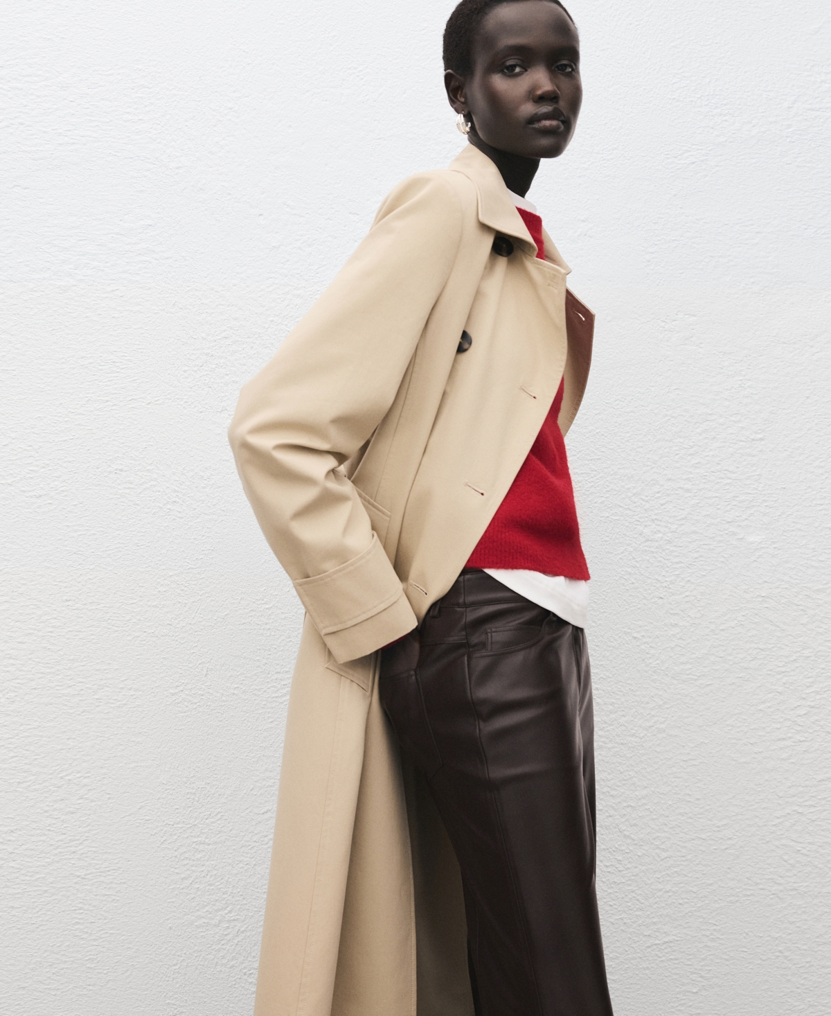 Mango Women's Faux-Leather Flared Pants