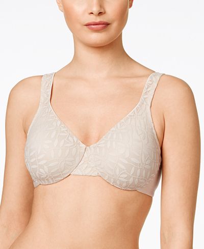 Bra with Bra Womens Print Lace Leaf Cups Semi-Sheer