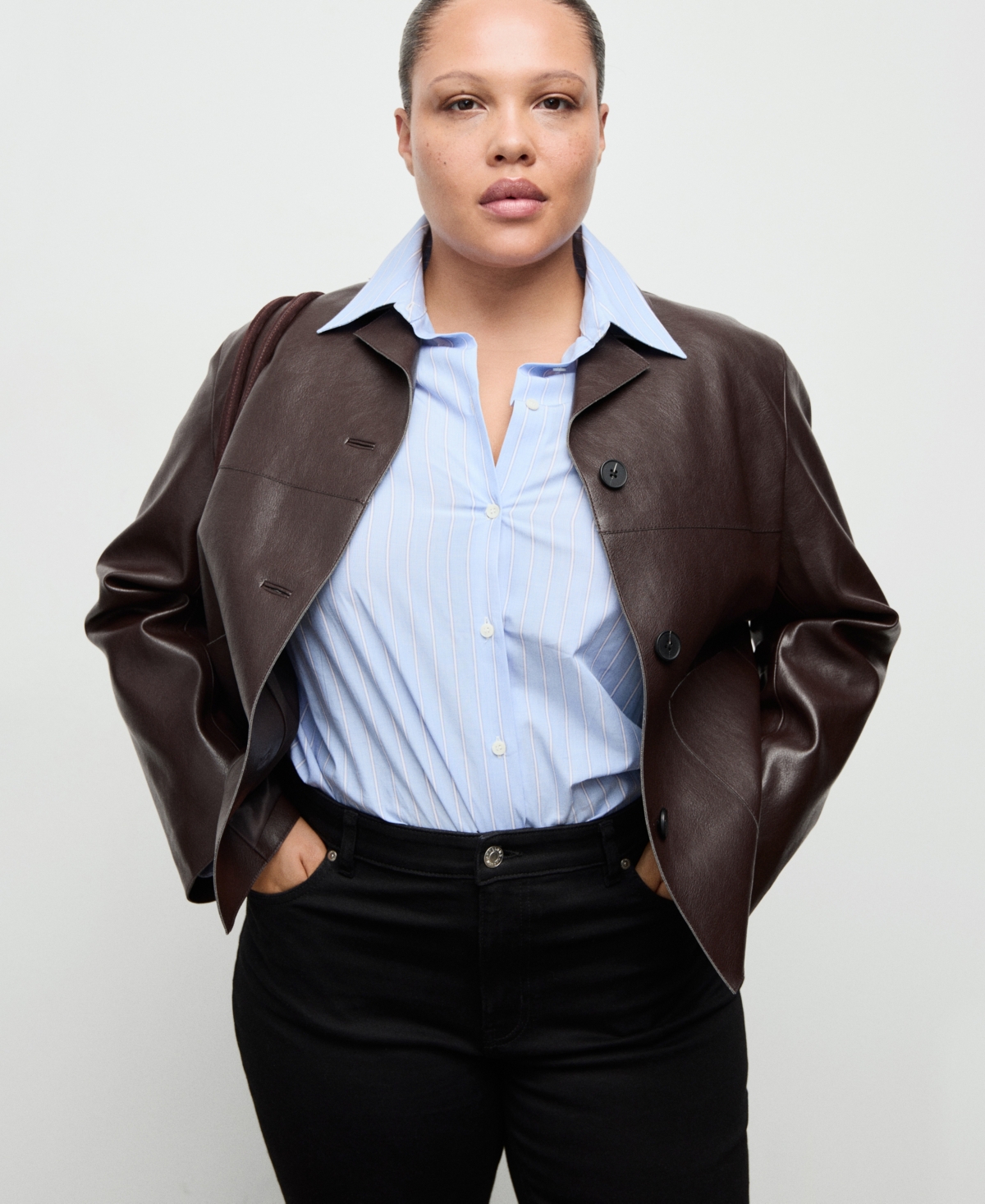 Mango Women's Pockets Faux-Leather Jacket