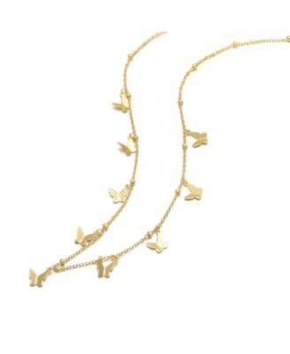 Women's 14K Gold Plated Butterfly Charms Symphony Necklace