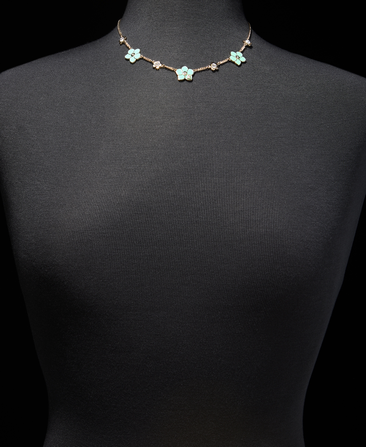 Karl Lagerfeld Paris Crystal & Logo Flower Collar Necklace, 16" + 3" extender