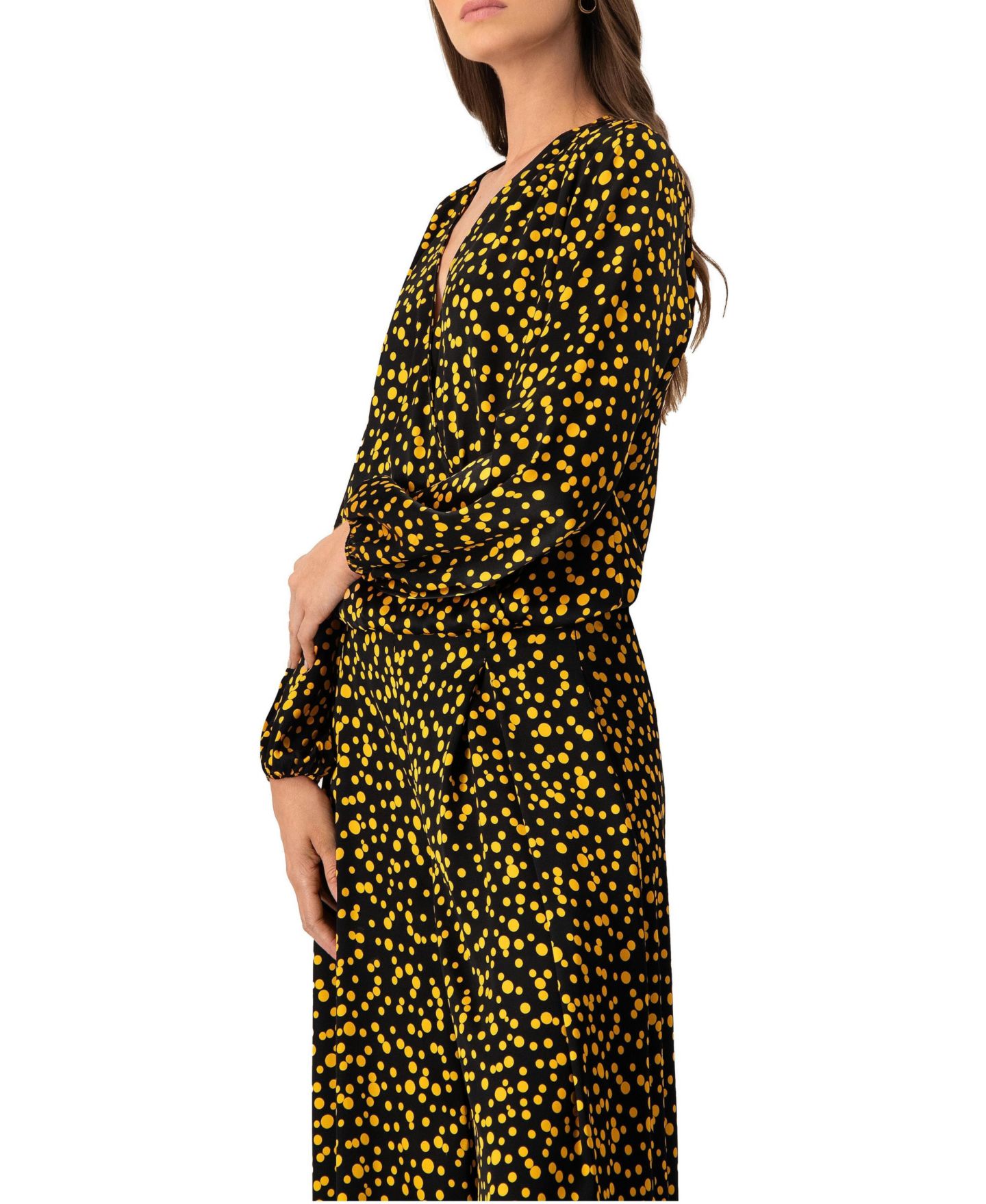 Женская блузка Ivonne Polka Dot Straight, цвет: Чёрный — фото 3