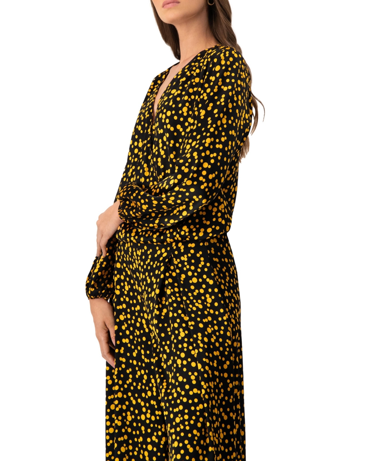 Ivonne Women's Polka Dot Straight Blouse