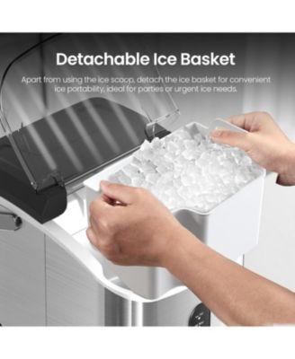 Nugget Ice Makers Countertop, Pellet Ice Maker Machine with Soft Chewable Ice, 34lbs/Day, Pebble Ice Maker Countertop with Self-Cleaning