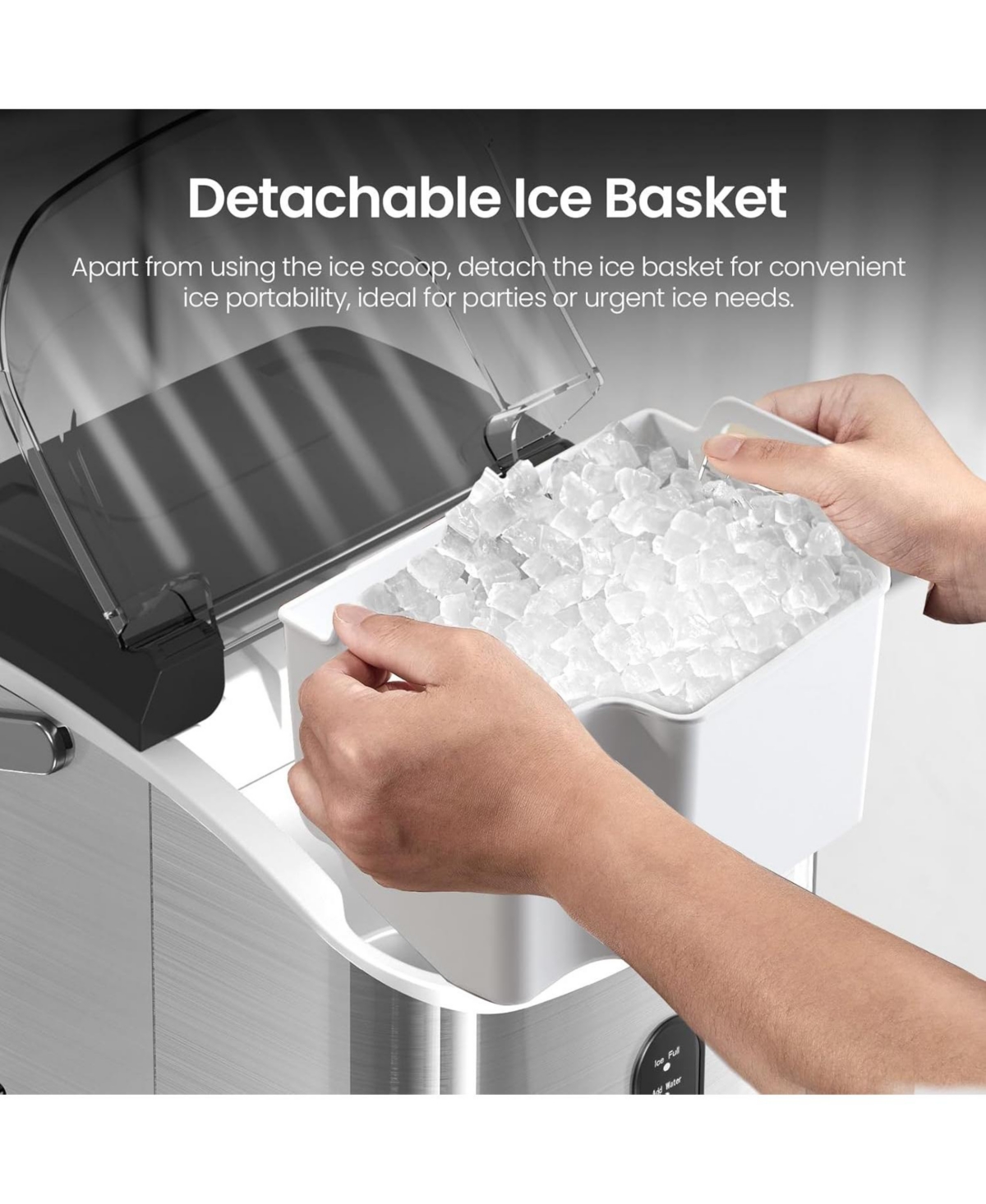 Cowsar Nugget Ice Makers Countertop, Pellet Ice Maker Machine with Soft Chewable Ice, 34lbs/Day, Pebble Ice Maker Countertop with Self-Cleaning