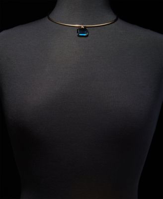 Gold-Tone Glass Solitaire Pendant Necklace, 16" + 3" extender