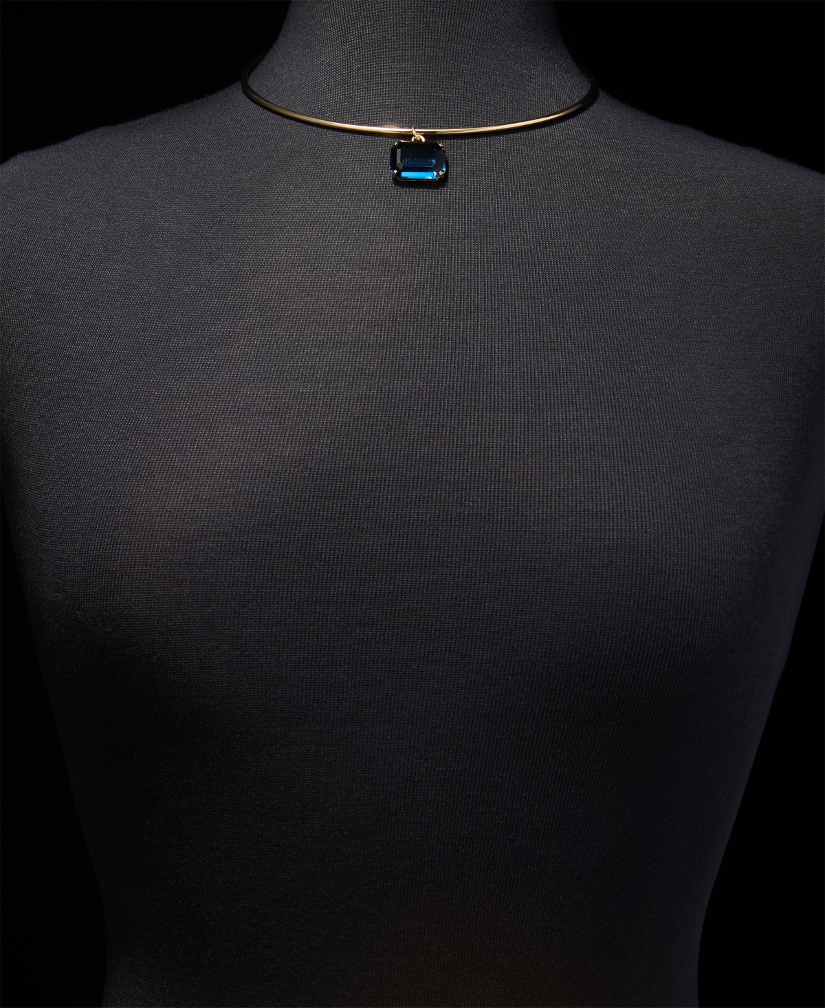 Lauren Ralph Lauren Gold-Tone Glass Solitaire Pendant Necklace, 16" + 3" extender