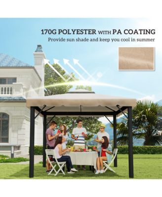 10' x 10' Double Roof Gazebo Replacement Canopy Top Cover,