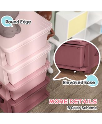 30" 4 Tier Kids Storage Unit Dresser Tower,