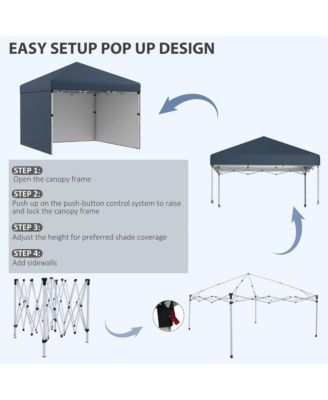 10' x 10' Pop Up Canopy with 3 Sidewalls and Carry Bag,