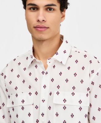 Men's Cotton Houdini Geo-Print Short-Sleeve Shirt