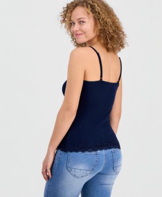 Juniors' Lace Trim Cami