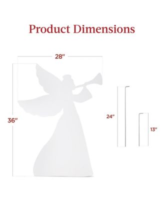 3ft Set of 2 Christmas Angel Yard Decorations w/ Weather-Resistant PVC, 4 Stakes