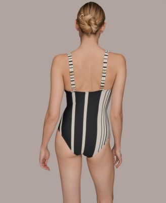 Donna Karan Women's Wrap Front One-Piece Swimsuit