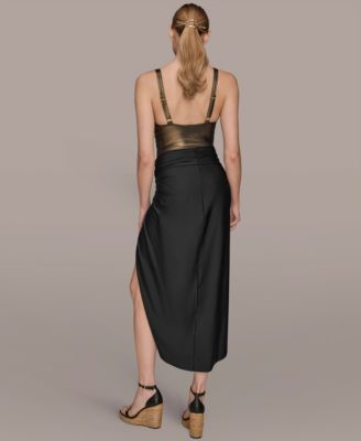 Donna Karan Women's Draped Side-Slit Sarong Skirt