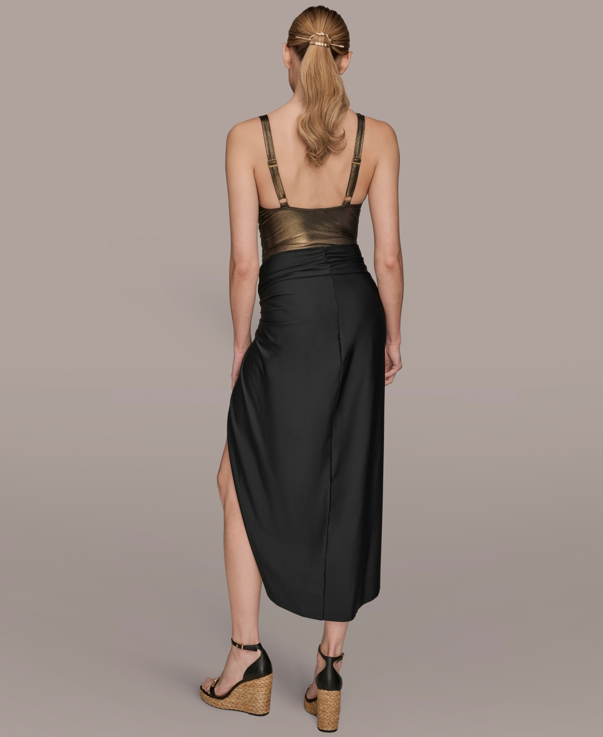 Donna Karan Women's Draped Side-Slit Sarong Skirt