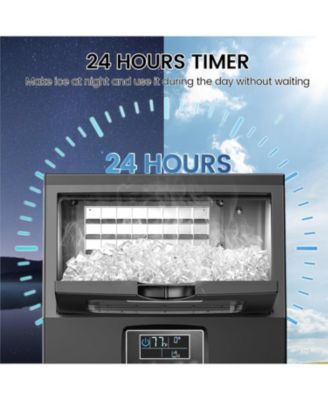 Commercial Ice Maker Machine,66Lbs/24H Stainless Steel Undercounter Ice Maker with 8Lbs Storage Capacity,Self-Cleaning Freestanding Ice Machine