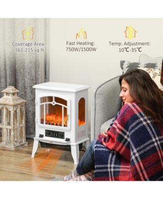 22" Electric Fireplace Stove with 3-Sided Realistic