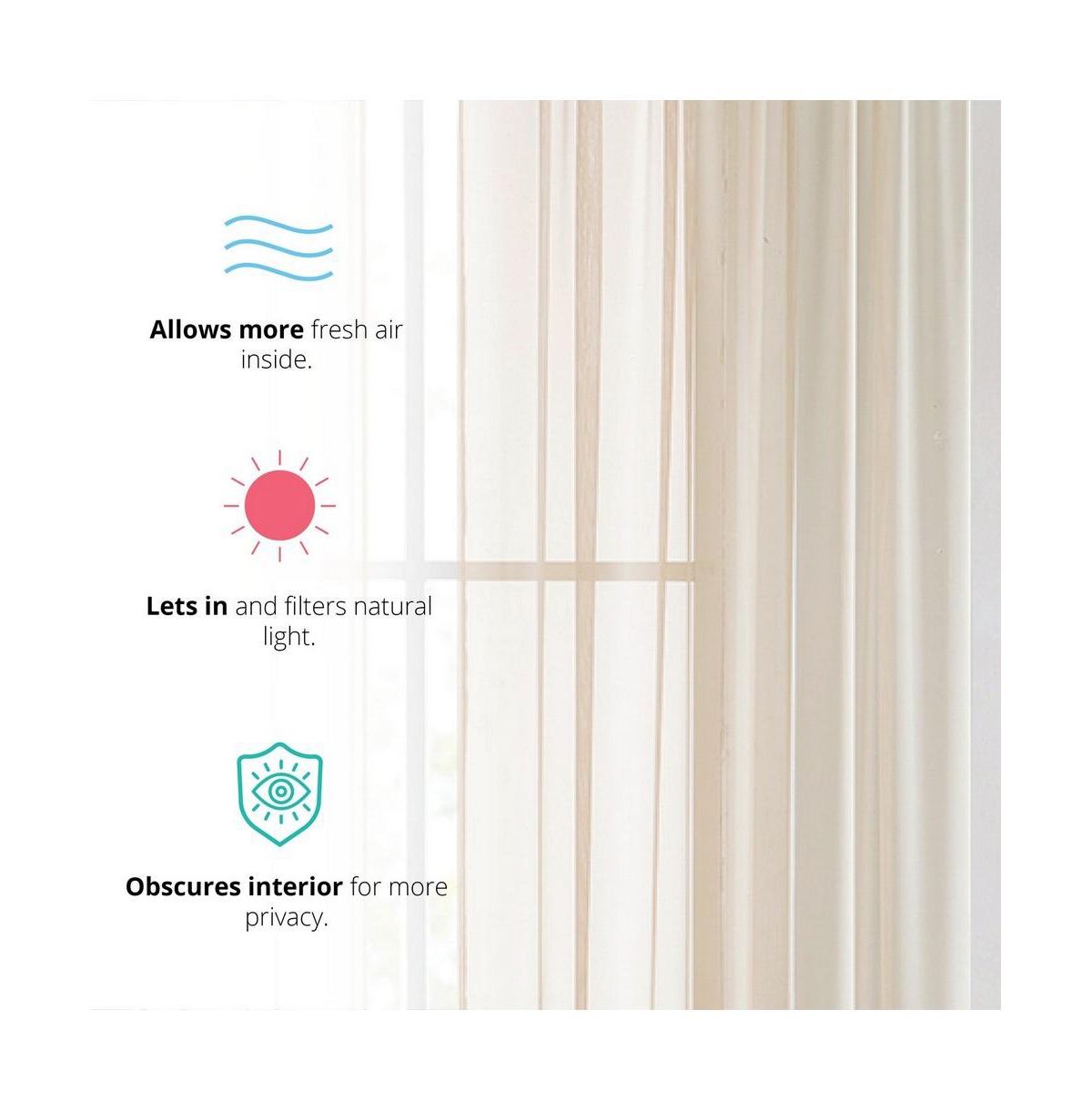 Hlc.me Essentials Sheer Voile Window Treatment Rod Pocket Curtain Panels