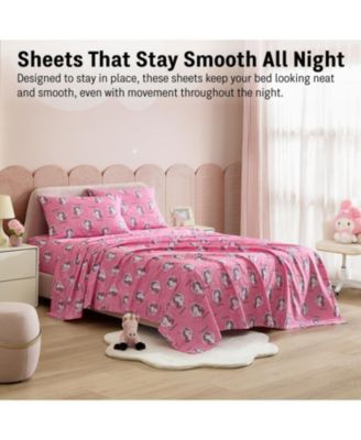 Printed Kids Bed Sheets - Multi Piece - Patterned Bed Sheet Set - Wrinkle Resistant & Ultra Soft - For Mattresses up to 15 Inches Deep