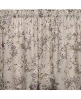 Abigail Design Printed Room Darkening 2-Piece Window Rod Pocket Pair Set With 2 Tiers - 56x24" - 56" x 24" Lilac