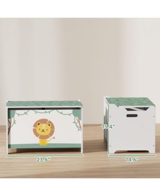 Toy Box for Kids, Toy Chest with Lid, Safety Hinges, Handles,