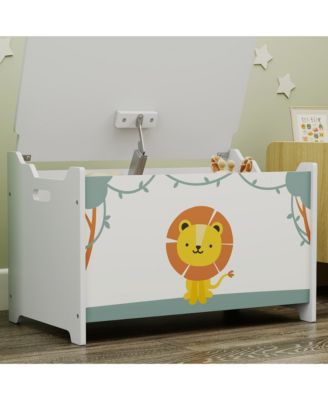 Toy Box for Kids, Toy Chest with Lid, Safety Hinges, Handles,