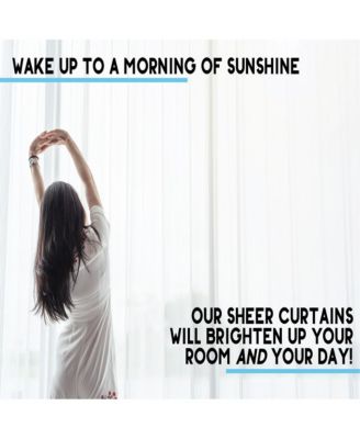 Essentials Sheer Voile Window Treatment Rod Pocket Curtain Panels