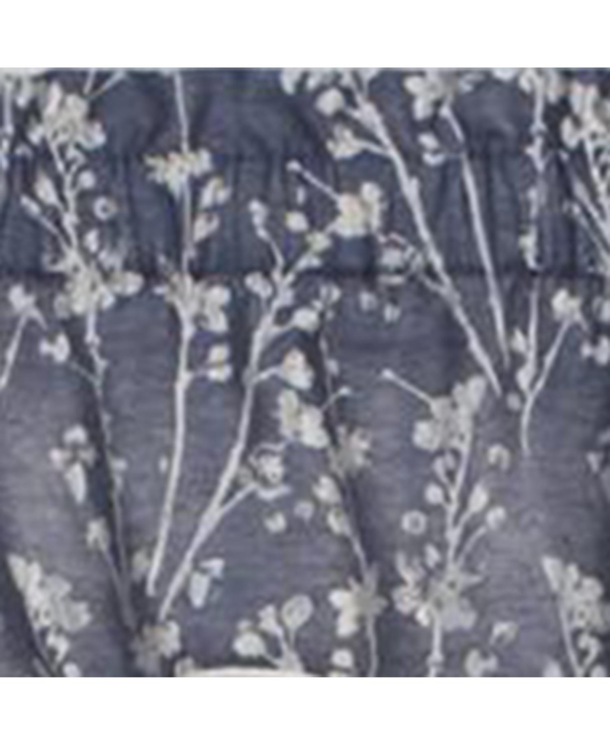 Ellis Curtain Meadow High Quality Room Darkening Solid Natural Color Lined Scallop Window Valance - 50 x15", Cobalt