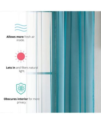 Essentials Sheer Voile Window Treatment Rod Pocket Curtain Panels - Set Of 4