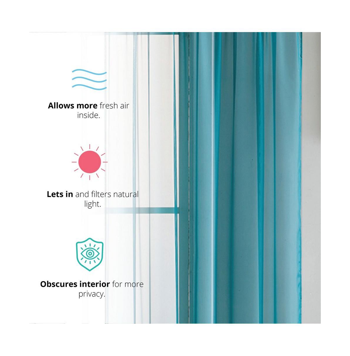 Hlc.me Essentials Sheer Voile Window Treatment Rod Pocket Curtain Panels