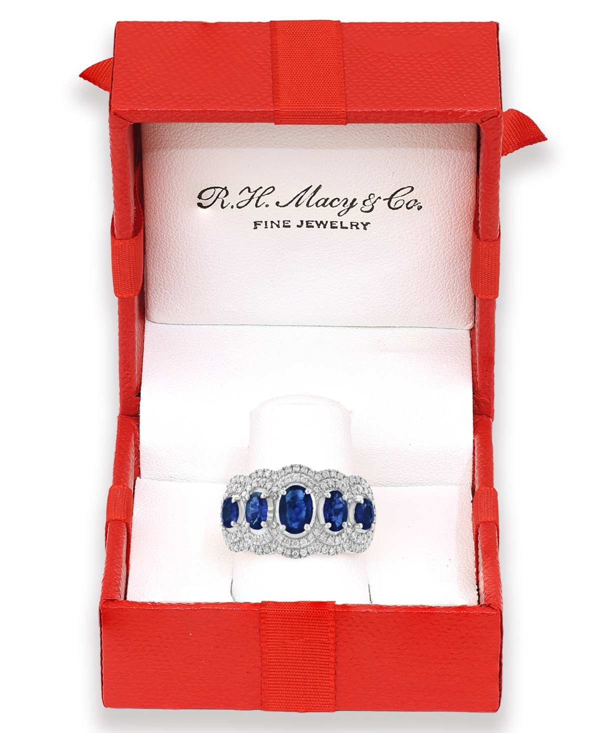 Effy Collection Sapphire (1-5/8 ct. t.w.) and Diamond (1/2 Ring 14k White Gold (Also Available Emerald)