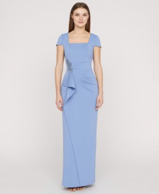 Women's Square Neck Front-Cascade Gown