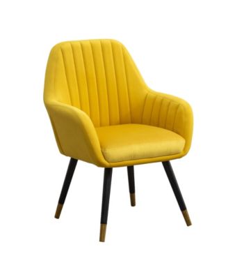 Streamdale Contemporary Velvet Upholstered Accent Chair, Yellow
