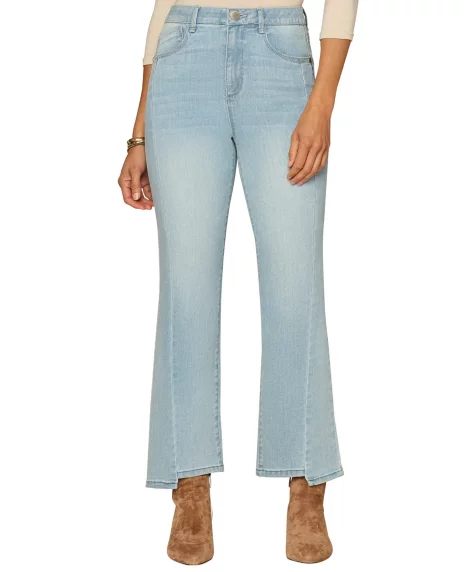 Petite Skyrise Straight-Leg Step Hem Jeans - Light Blue Artisinal